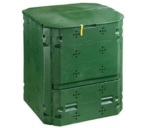 Dehner - Compostador térmico, 420 L, aprox. 84 x 74 x 74 cm, plástico, color verde